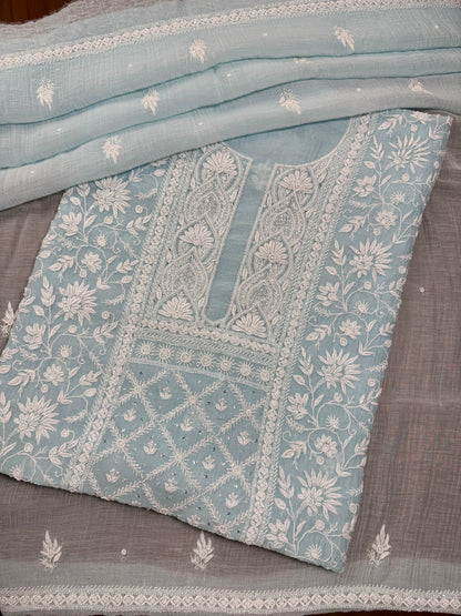 Sundury Silk Front Jaal Shirt & Dupatta