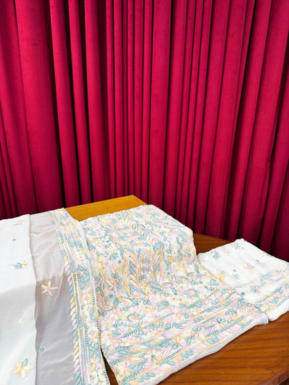 Georgette Chikankari Three Piece