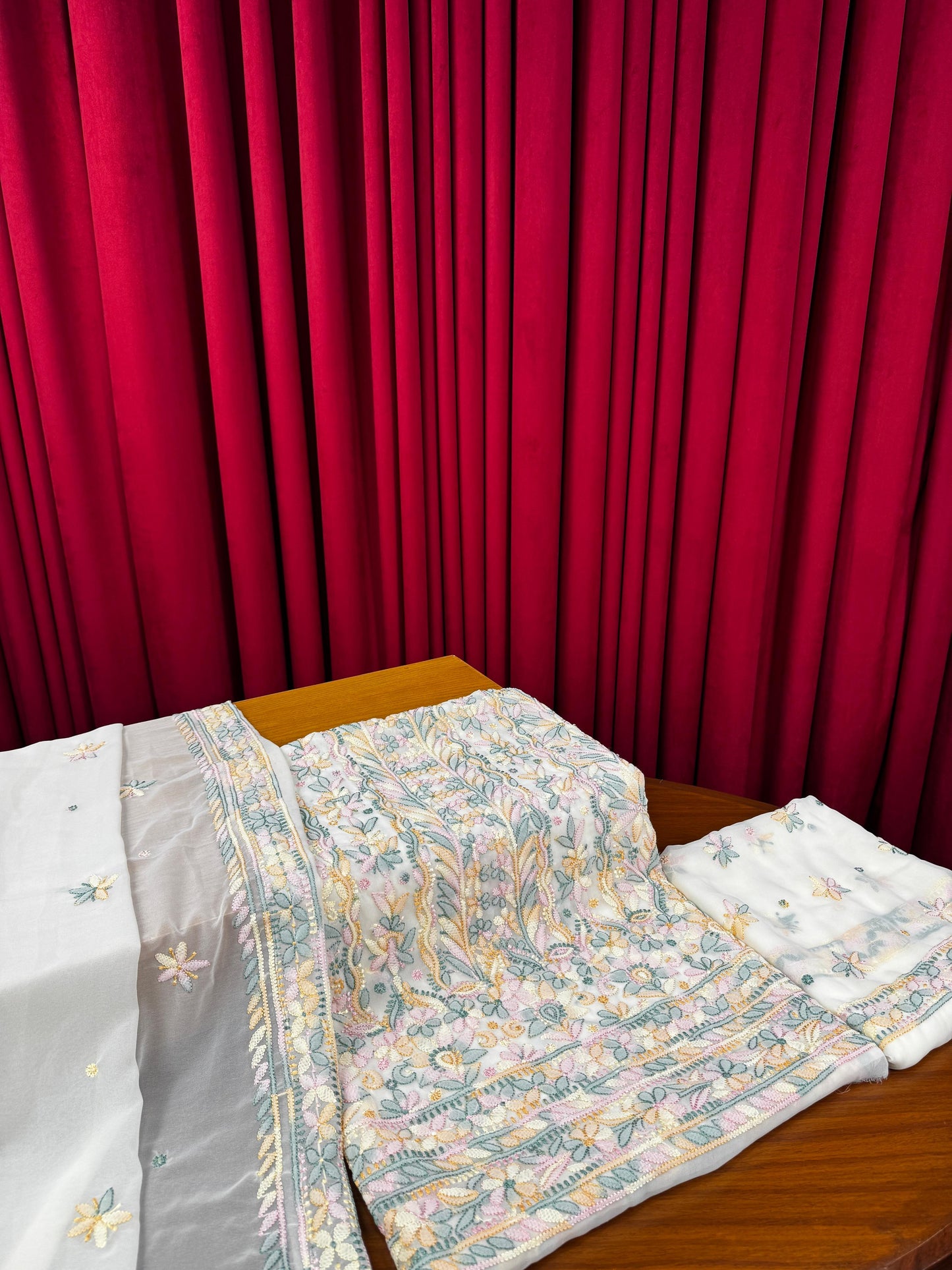 Georgette Chikankari Three Piece