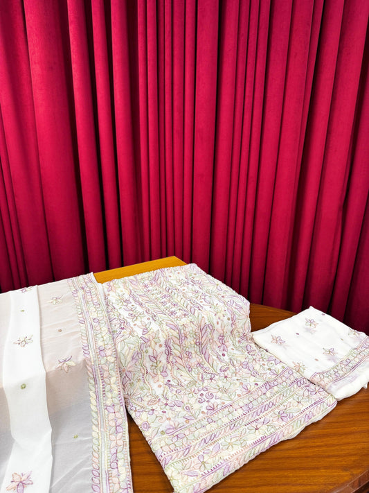 Georgette Chikankari Three Piece