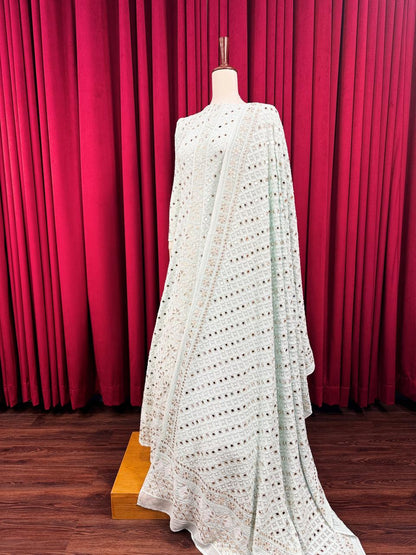 Chiffon Gotta & Mirror Anarkali