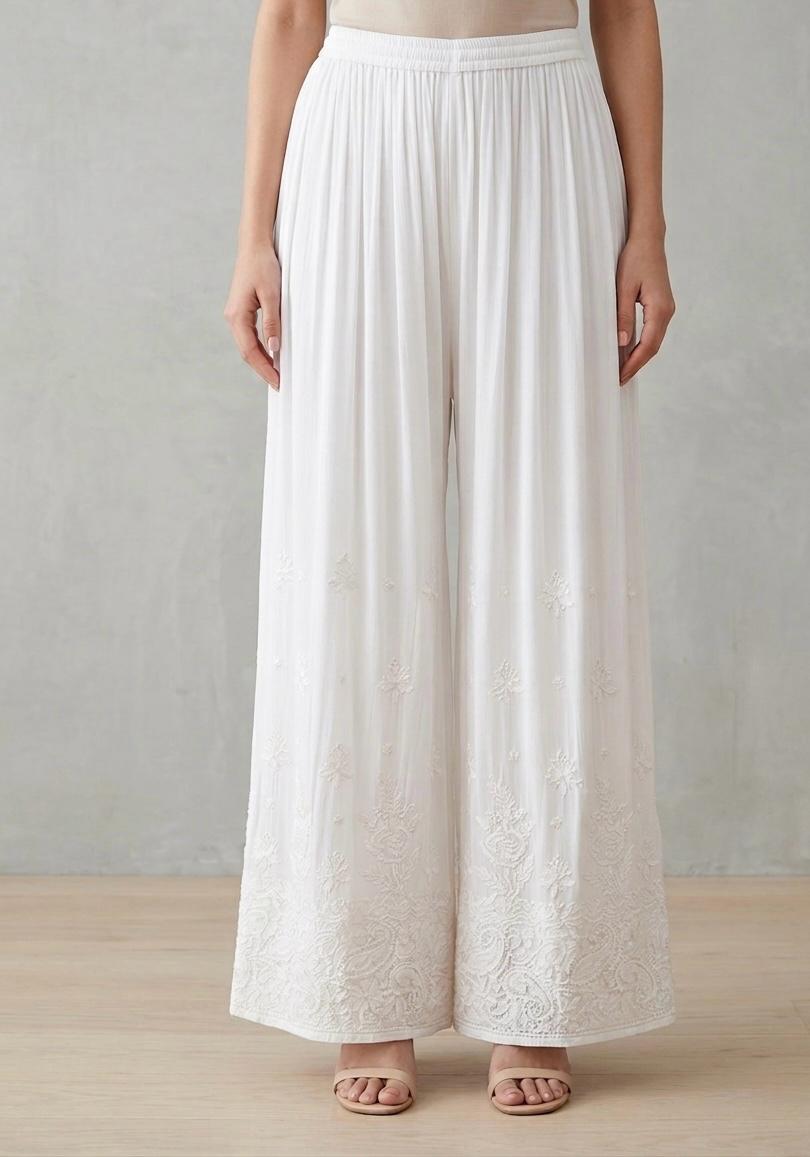 Chiffon Resham Chikankari Plazo
