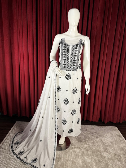 Soft Cotton Monochrome Shirt & Dupatta