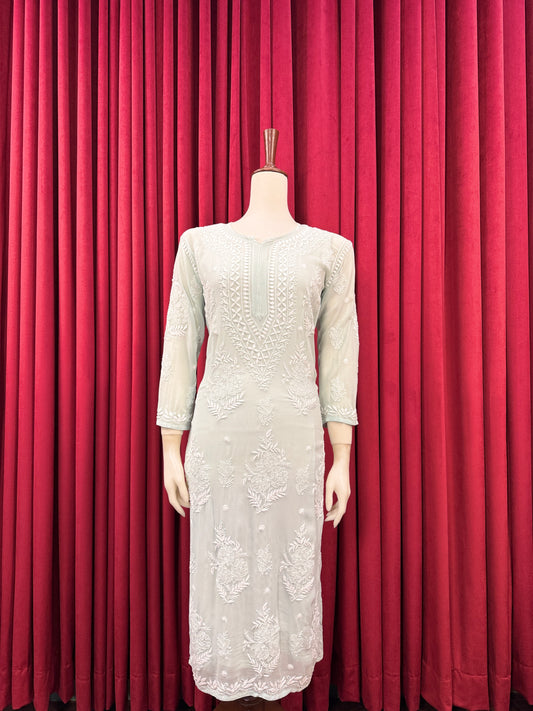 Chiffon Phanda Bakhiya Intricate Kurta